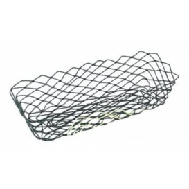 Basket Food Containers Steel Rectangular Shape Black 27,5x14,2x8,5cm (6 Units)