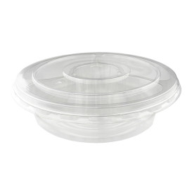 Plastic Bowl PET with Lid 5C Ø26x7cm (100 Units)  