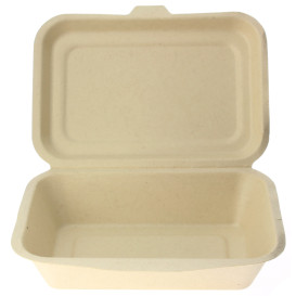 Sugarcane Hinged Container "Menu Box" 17,5x12,5x5,3cm (1000 Units)
