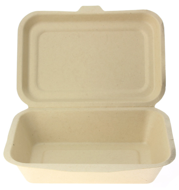 Sugarcane Hinged Container "Menu Box" 17,5x12,5x5,3cm (1000 Units)