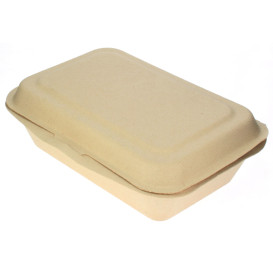 Sugarcane Hinged Container "Menu Box" 17,5x12,5x5,3cm (1000 Units)