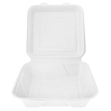 Sugarcane Hinged Container "Menu Box" 23,5x23,5x7,8cm (50 Units) 