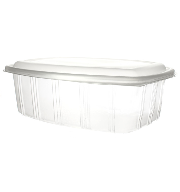 Plastic Hinged Deli Container Microwavable PP High Dome Lid 2000ml (200 Units)