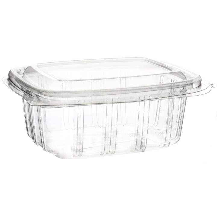 Plastic Hinged Deli Container OPS High Dome Lid 250ml (50 Units) 