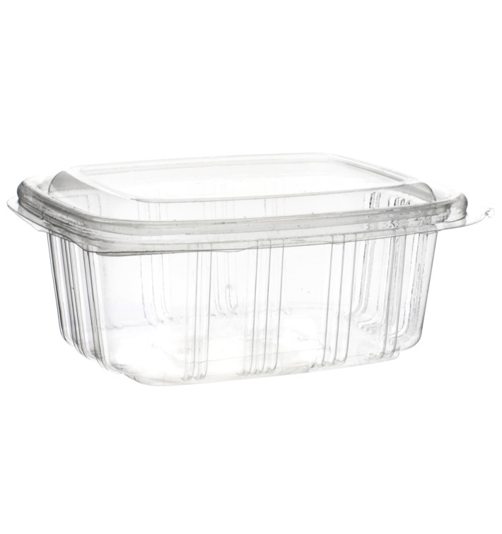 Plastic Hinged Deli Container OPS High Dome Lid 370ml (50 Units) 