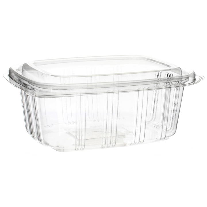 Plastic Hinged Deli Container OPS High Dome Lid 500ml (50 Units) 