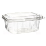 Plastic Hinged Deli Container PET High Dome Lid 370ml (50 Units) 
