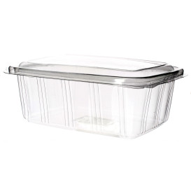 Plastic Hinged Deli Container PET High Dome Lid 2000ml (25 Units)