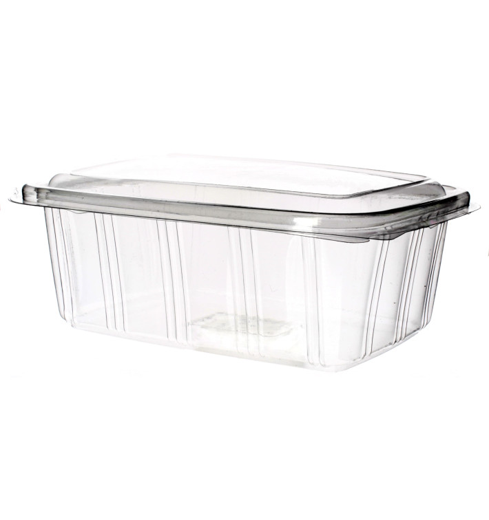 Plastic Hinged Deli Container PET High Dome Lid 2000ml (25 Units)