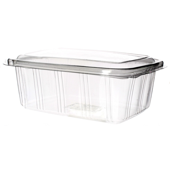 Plastic Hinged Deli Container PET High Dome Lid 2000ml (25 Units)