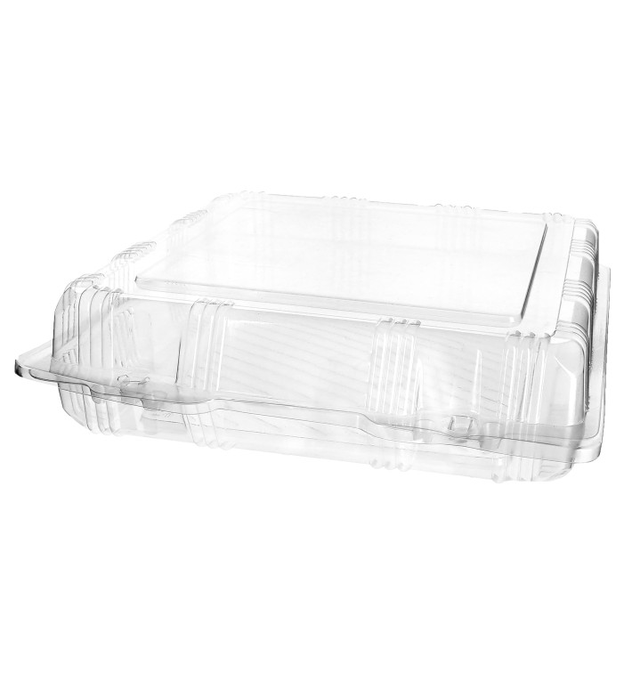 Plastic Hinged Bakery Container PET 22x22x6cm (20 Units) 