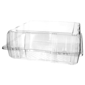 Plastic Hinged Bakery Container PET 25x25x10cm (20 Units) 