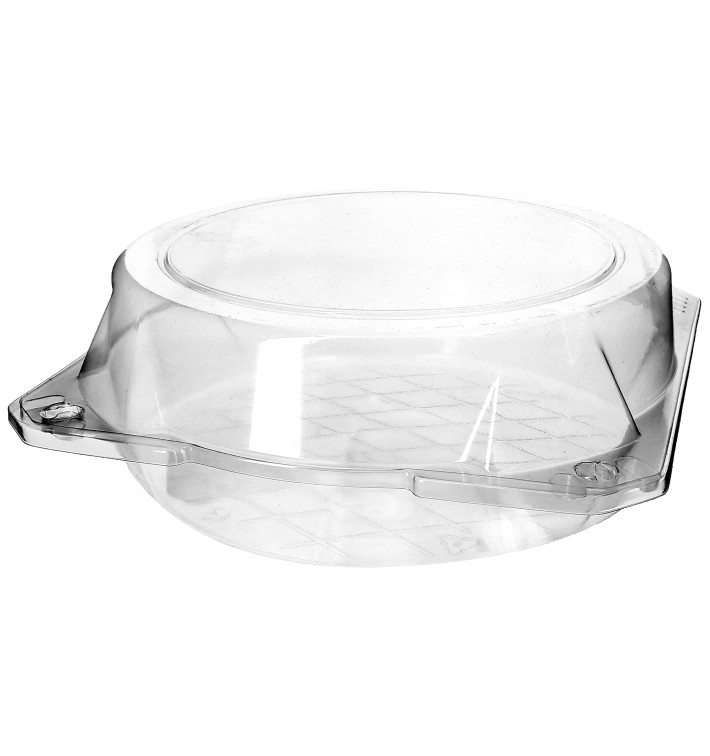 Plastic Hinged Bakery Container PET Ø20x8cm (23 Units) 