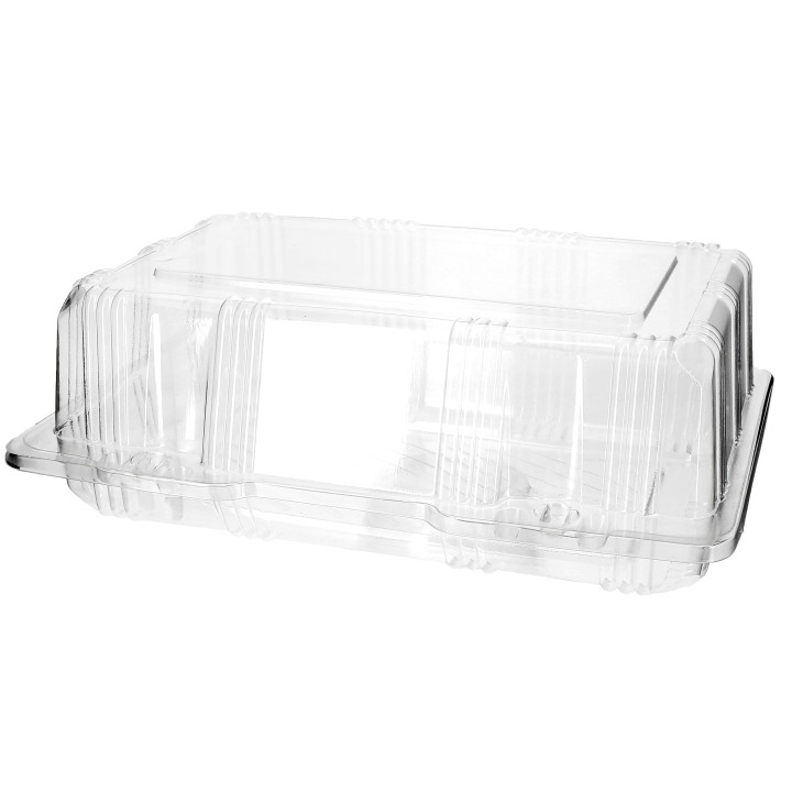Plastic Hinged Bakery Container PET 22x14,5x8cm (20 Units) 