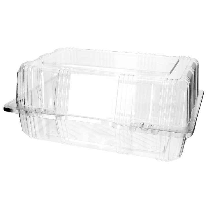 Plastic Hinged Bakery Container PET 22x14,5x10cm (220 Units)