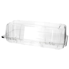 Plastic Hinged Bakery Container PET 24x10x8cm (20 Units) 
