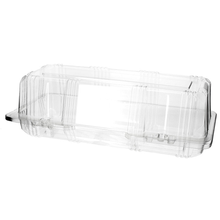 Plastic Hinged Bakery Container PET 24x10x8cm (20 Units) 