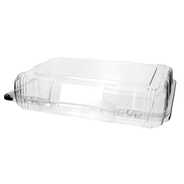 Plastic Hinged Bakery Container PET 25x17x6cm (20 Units) 
