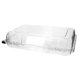 Plastic Hinged Bakery Container PET 25x17x6cm (220 Units)