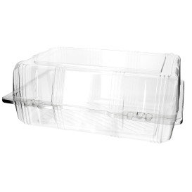 Plastic Hinged Bakery Container PET 25x17x10cm (20 Units) 