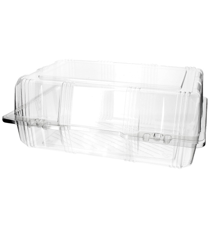 Plastic Hinged Bakery Container PET 25x17x10cm (20 Units) 