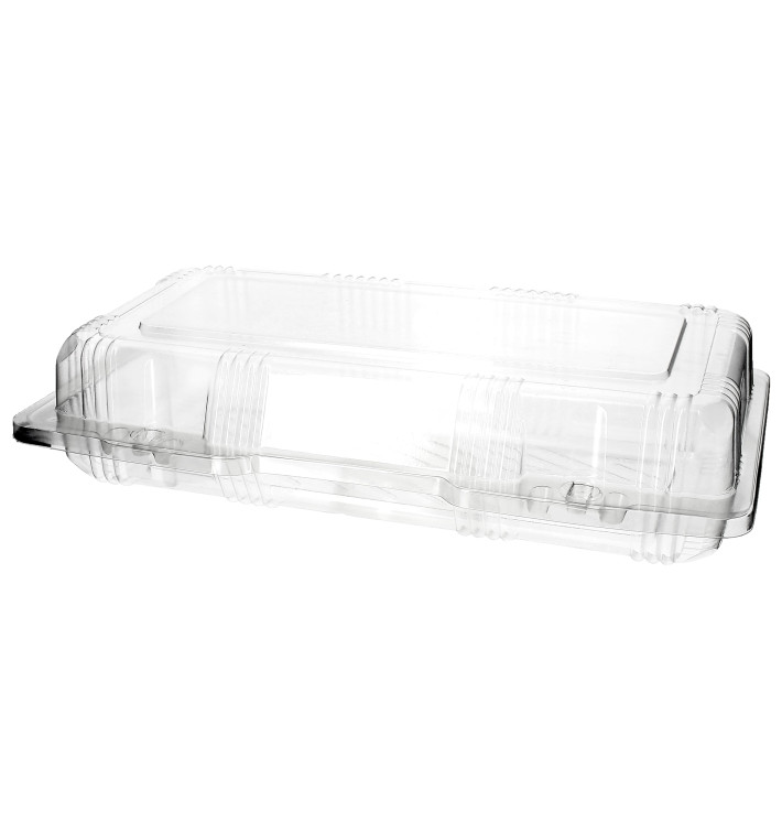 Plastic Hinged Bakery Container PET 26x13x6cm (20 Units) 