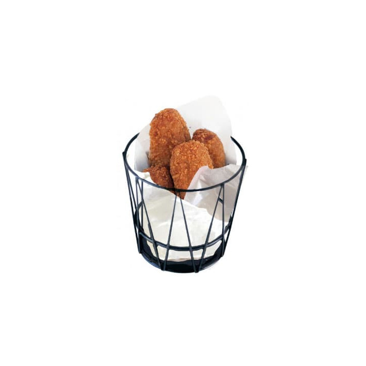 Basket Containers Steel Round Shape Black Ø11,5x11,5cm (1 Unit) 