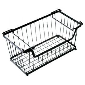 Basket Containers Steel with Handles Stackable Black 33x27,5x22,7cm (12 Units)