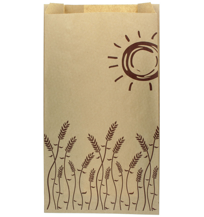Paper Food Bag "Espigas" 18+7x32cm (100 Units)  