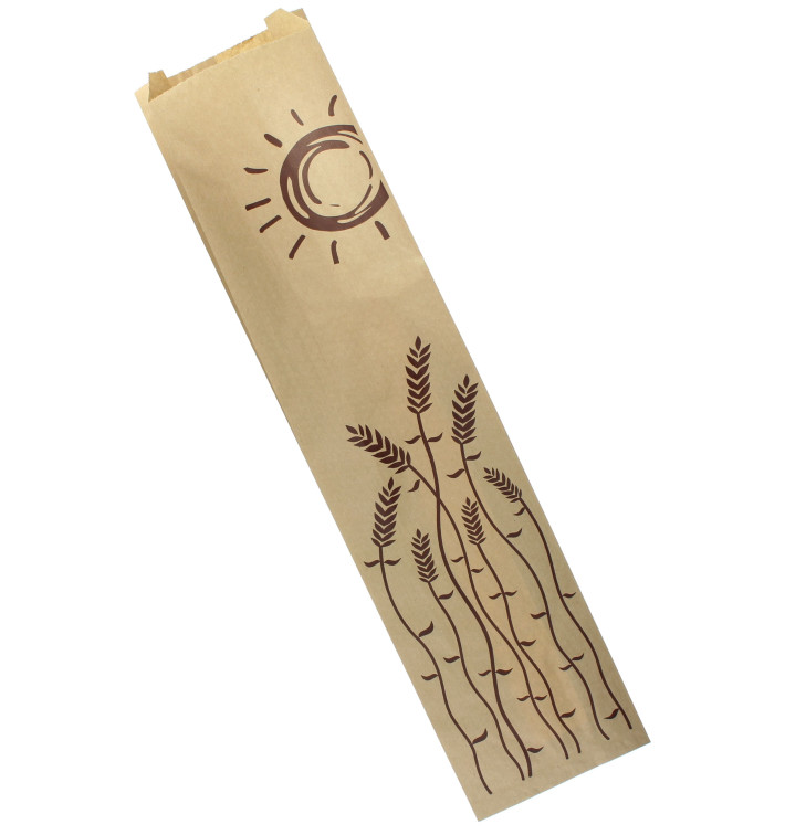 Paper Food Bag "Espigas" 12+6x50cm (100 Units)  