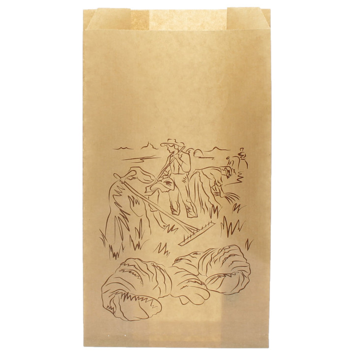Paper Food Bag Kraft "Siega" 14+7x24cm (1000 Units)