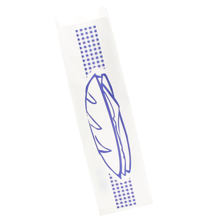 Paper Baguette Bag Blue 9+5x32cm (250 Units)  