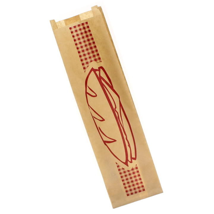 Paper Baguette Bag Burgundy 9+5x32cm (250 Units)  