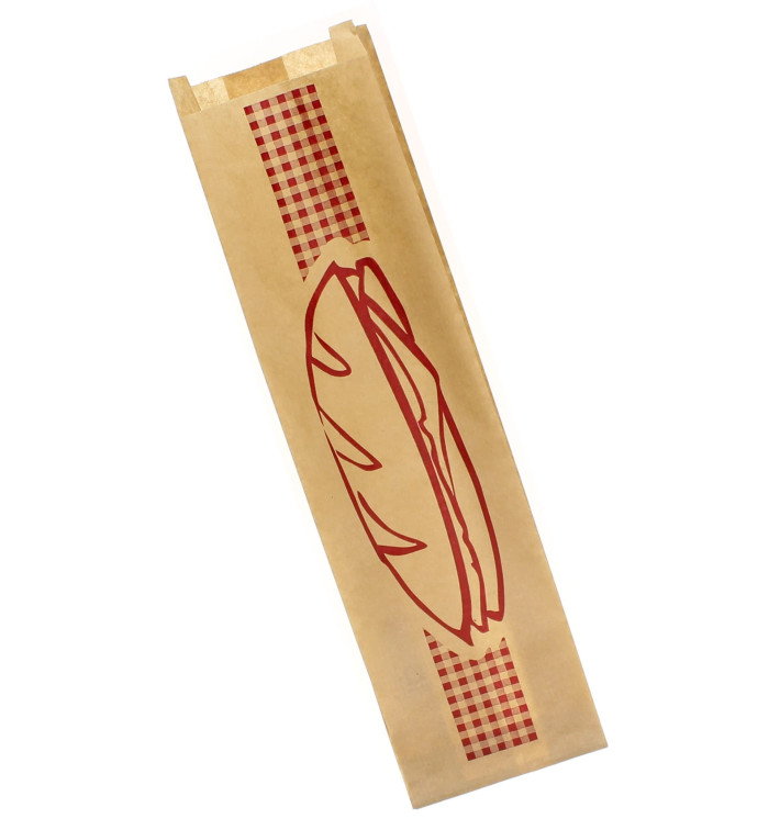 Paper Baguette Bag Burgundy 9+5x32cm (1000 Units)