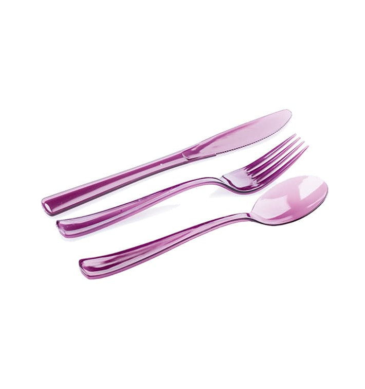 Plastic Cutlery Kit Fork, Knife, Spoon Eggplant  (1 Unit)