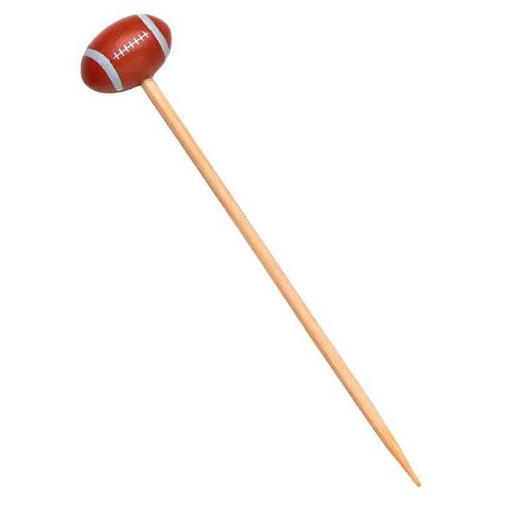 Bamboo Food Pick Rugby Design 12cm (1000 Units)