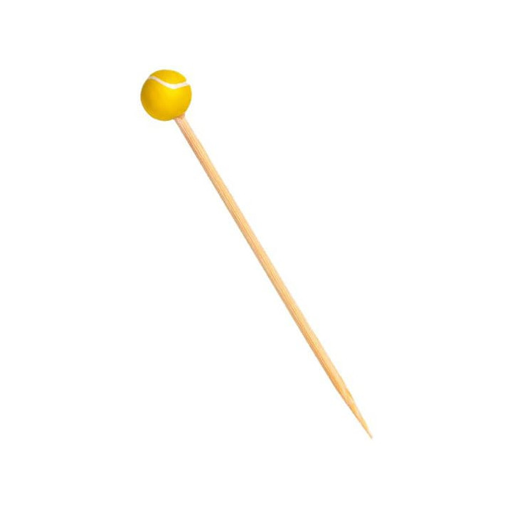 Bamboo Food Pick Tennis Design 12cm (1000 Units)