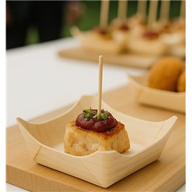 Pine Leaf Boat Tray 7,5x7,5x3cm (1000 Units)