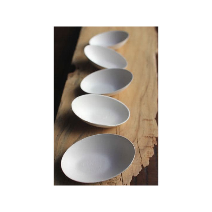 Sugarcane Mini Bowl Oval Shape White 8x5cm (30 Units) 
