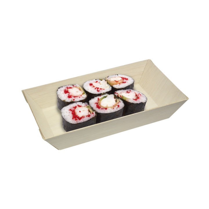 Wooden Tray 15,5x8,5x2,8cm 250ml (100 Units)