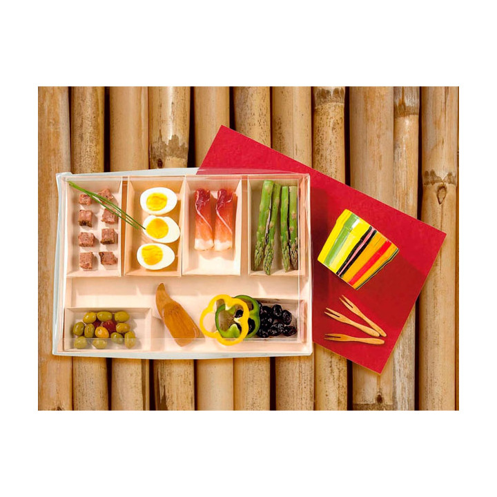 Wooden Tray 38x27,4x3cm 2400ml (100 Units)