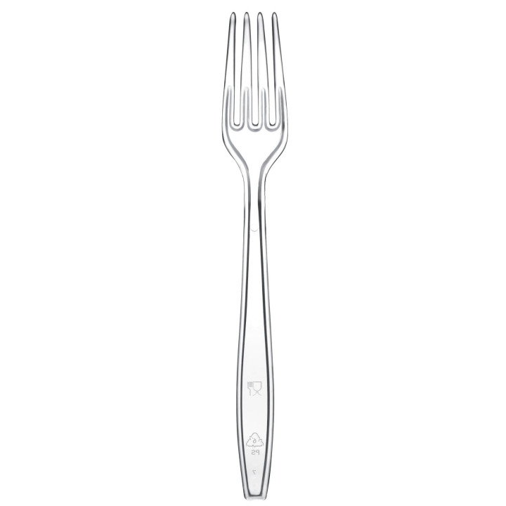 Plastic Fork Premium PS Clear 19cm (50 Units)