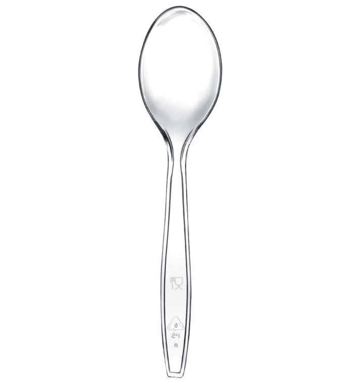 Plastic Spoon Premium PS Clear 19cm (50 Units) 