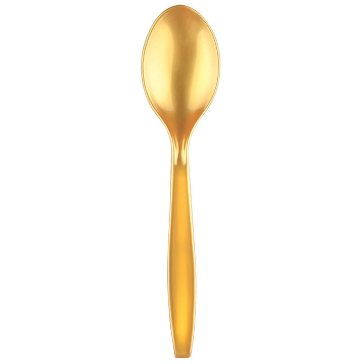 Plastic Spoon PS Premium Gold 19cm (50 Units) 