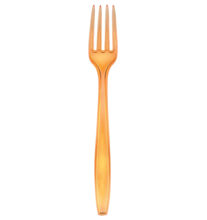 Plastic Fork PS Premium Orange 19cm (50 Units)