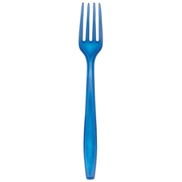 Plastic Fork PS Premium Blue 19cm (50 Units) 