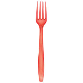 Plastic Fork PS Premium Red 19cm (50 Units) 