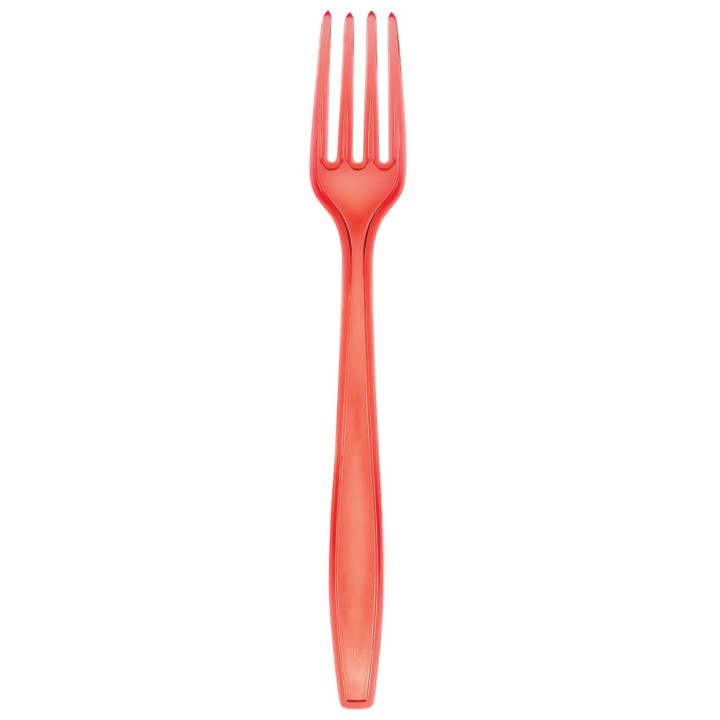 Plastic Fork PS Premium Red 19cm (50 Units) 