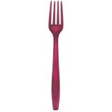 Plastic Fork PS Premium Burgundy 19cm (50 Units) 