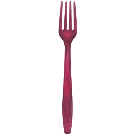 Plastic Fork PS Premium Burgundy 19cm (50 Units) 